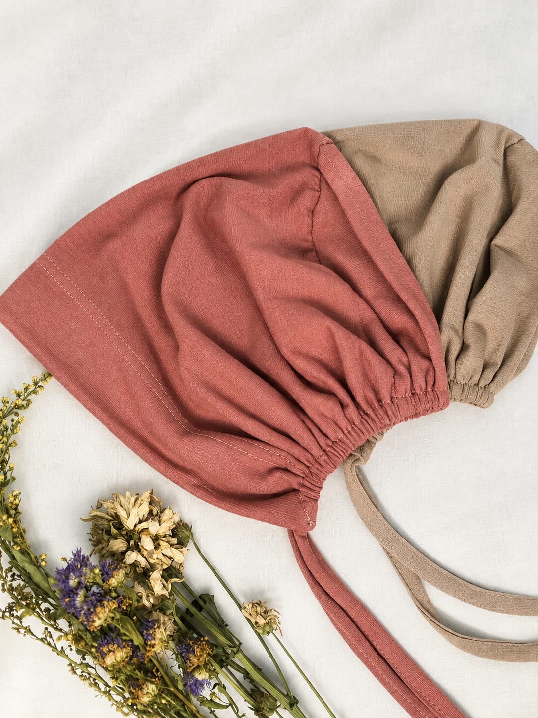 Detail jahitan dan bahan inner hijab Lujain